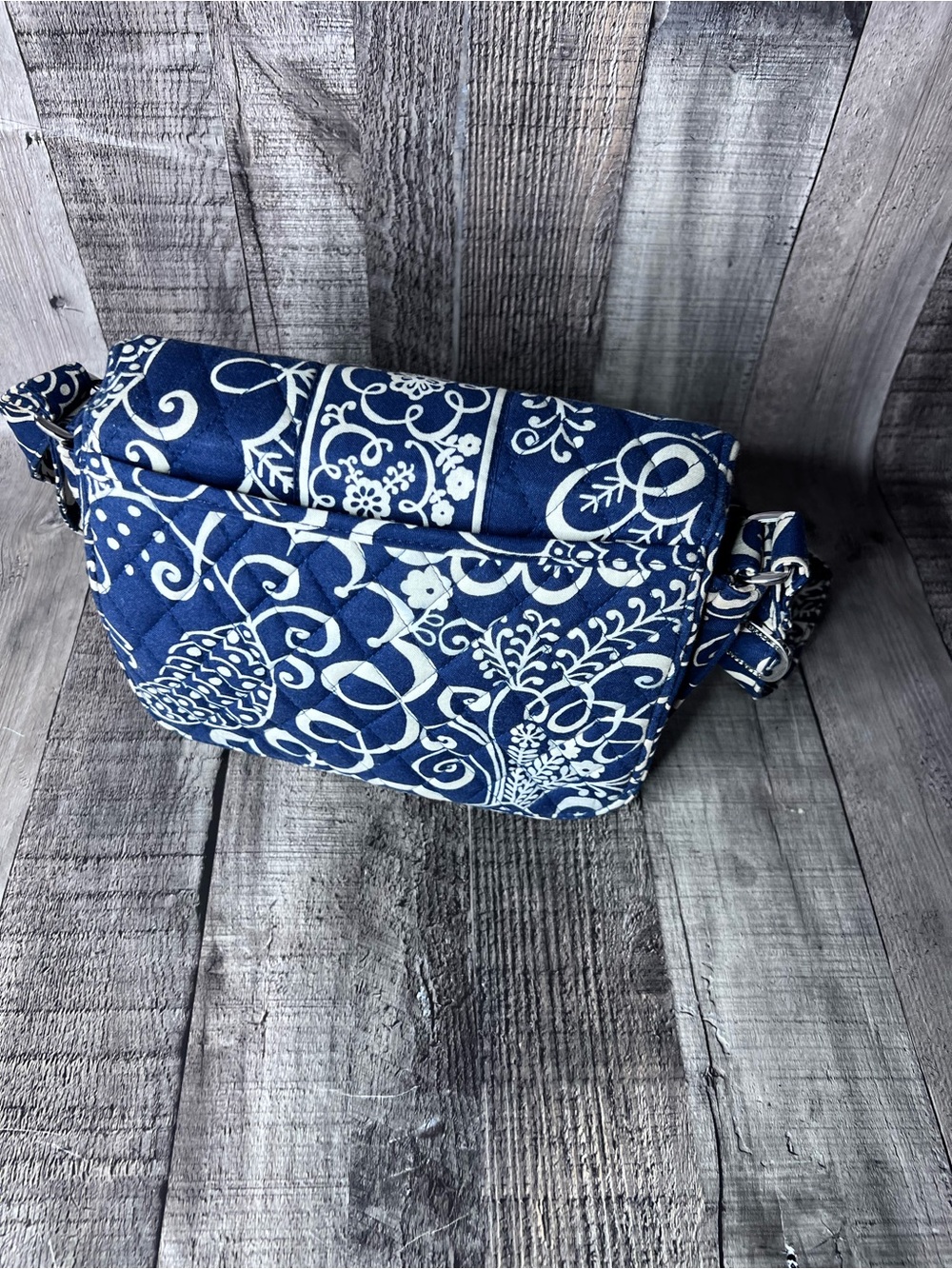 Vera Bradley Navy and Cream Quilted Floral Crossbody - Picture 7 of 12
